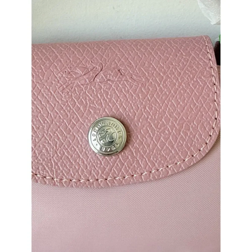 Longchamp Le Pliage XS Pink Mini Crossbody Pouch Bag w/ Strap + Insert